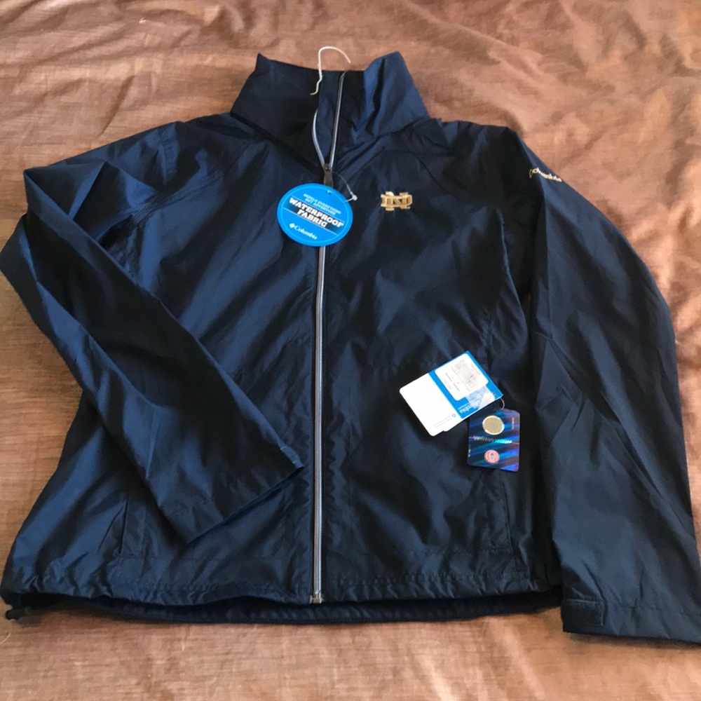 NWT Columbia Notre Dame rain jacket